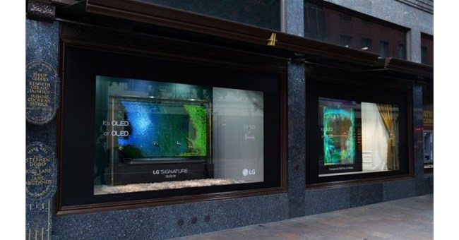 科技感十足！LG与哈德罗百货合作展示全新透明OLED电视